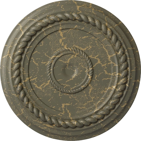 Ekena Millwork Alexandria Rope Ceiling Medallion (Canopies up to 4 5/8"), 19 5/8"OD x 1 1/2"P, Witch Hazel Crackle CM18ALWHC